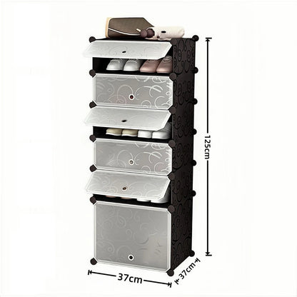 Pantofar Modular, 6 usi, Naimeed D7906, 37x37x125cm, Negru