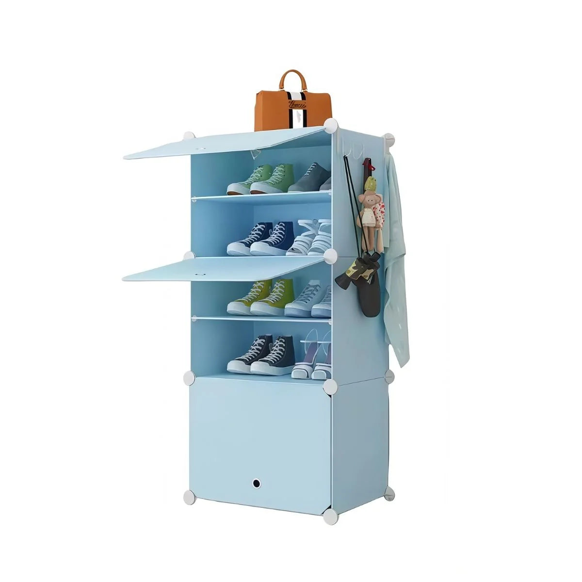 Pantofar Modular, 3 usi, Naimeed D7909, 32x42x95cm, Albastru
