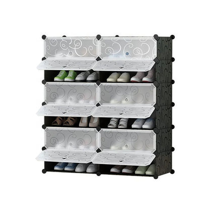 Pantofar Modular, 12 usi, Naimeed D7912, 37x95x108cm, Negru
