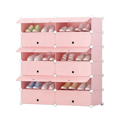 Pantofar Modular, 12 usi, Naimeed D7913, 37x95x108cm, Roz