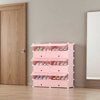 Pantofar Modular, 12 usi, Naimeed D7913, 37x95x108cm, Roz
