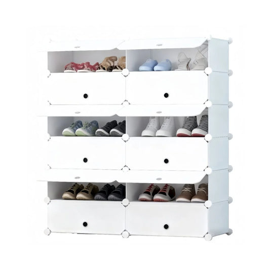 Pantofar Modular, 12 usi, Naimeed D7914, 37x95x108cm, Alb
