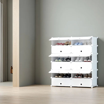 Pantofar Modular, 12 usi, Naimeed D7914, 37x95x108cm, Alb