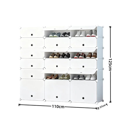 Pantofar Modular, 18 usi, Naimeed D7916, 37x110x125cm, Alb