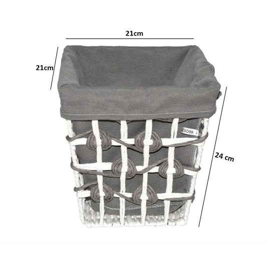 Cos Depozitare din Ratan, Model Impletit, Naimeed D834, 10L, Gri