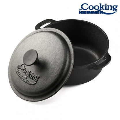 Semioala din fonta pura cu capac, 24x10.8cm, capacitate 3.8L HEINNER / DCN49295