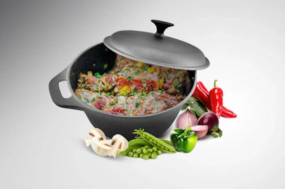 Semioala din fonta pura cu capac, 24x10.8cm, capacitate 3.8L HEINNER / DCN49295