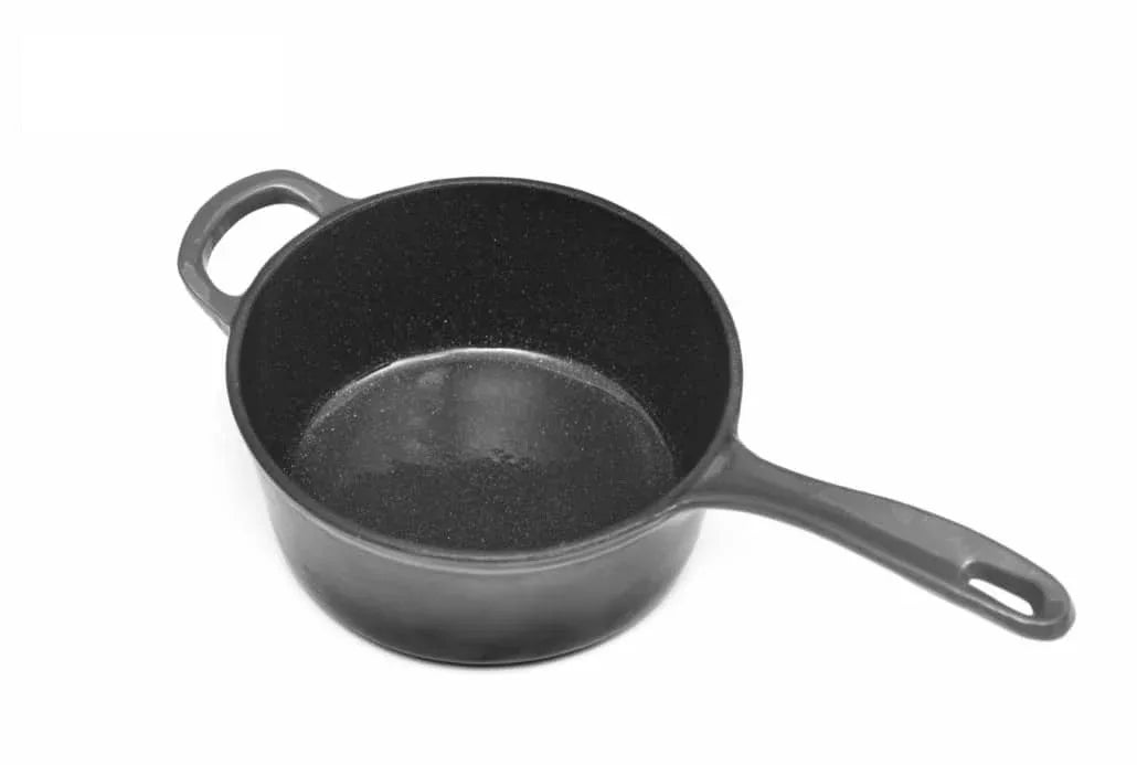 Cratita din fonta emailata cu coada si capac, 19x9cm, capacitate 1.8l Marble Gray / DCN58628