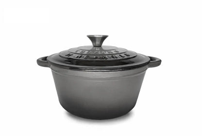 Cratita din fonta emailata cu capac, 22x9.5cm, capacitate 2.9l Marble Gray / DCN58632