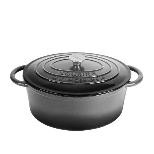 Cratita ovala din fonta emailata cu capac, 33x26.5x11.5cm, capacitate 6l Marble Gray / DCN60799
