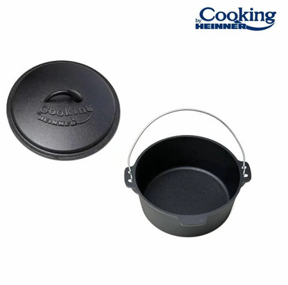 Ceaun din fonta pura cu capac, 25x10cm, capacitate 3.5L, HEINNER / DCN65350