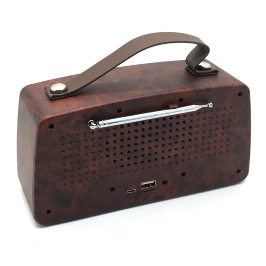 Boxa portabila NewRixing NR-4013, Negru-Crem, Retro style, 1500mAh, 10W, D1267a