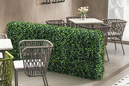 Gard din plante artificiale/ imitatie gard viu, cu structura din metal, Naimeed D7459, dimensiuni 108x106x25cm