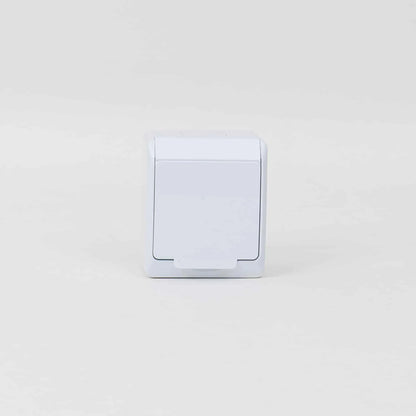 Priza simpla alba cu capac HERMES, 16A/250, IP44 / ELPL-0324-02