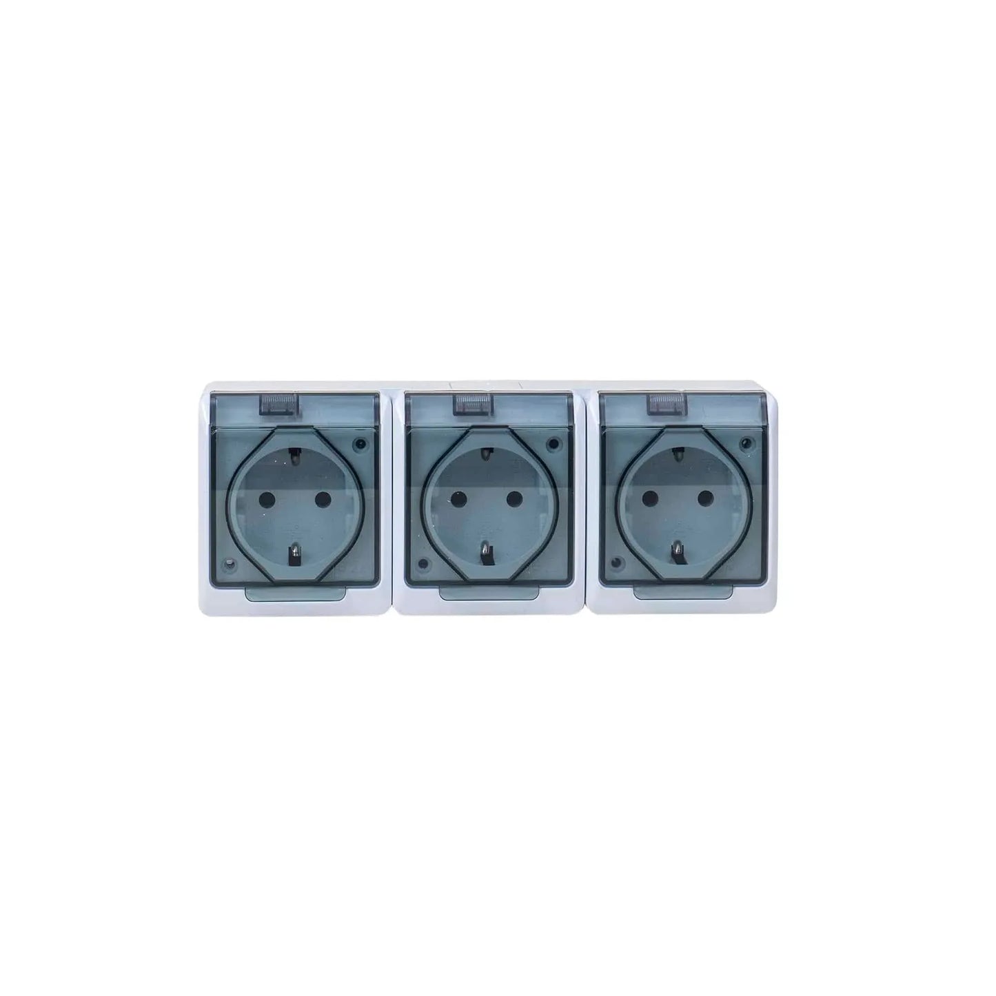 Priza tripla cu capac transparent HERMES, 16A/250, IP44 / ELPL-0326-01