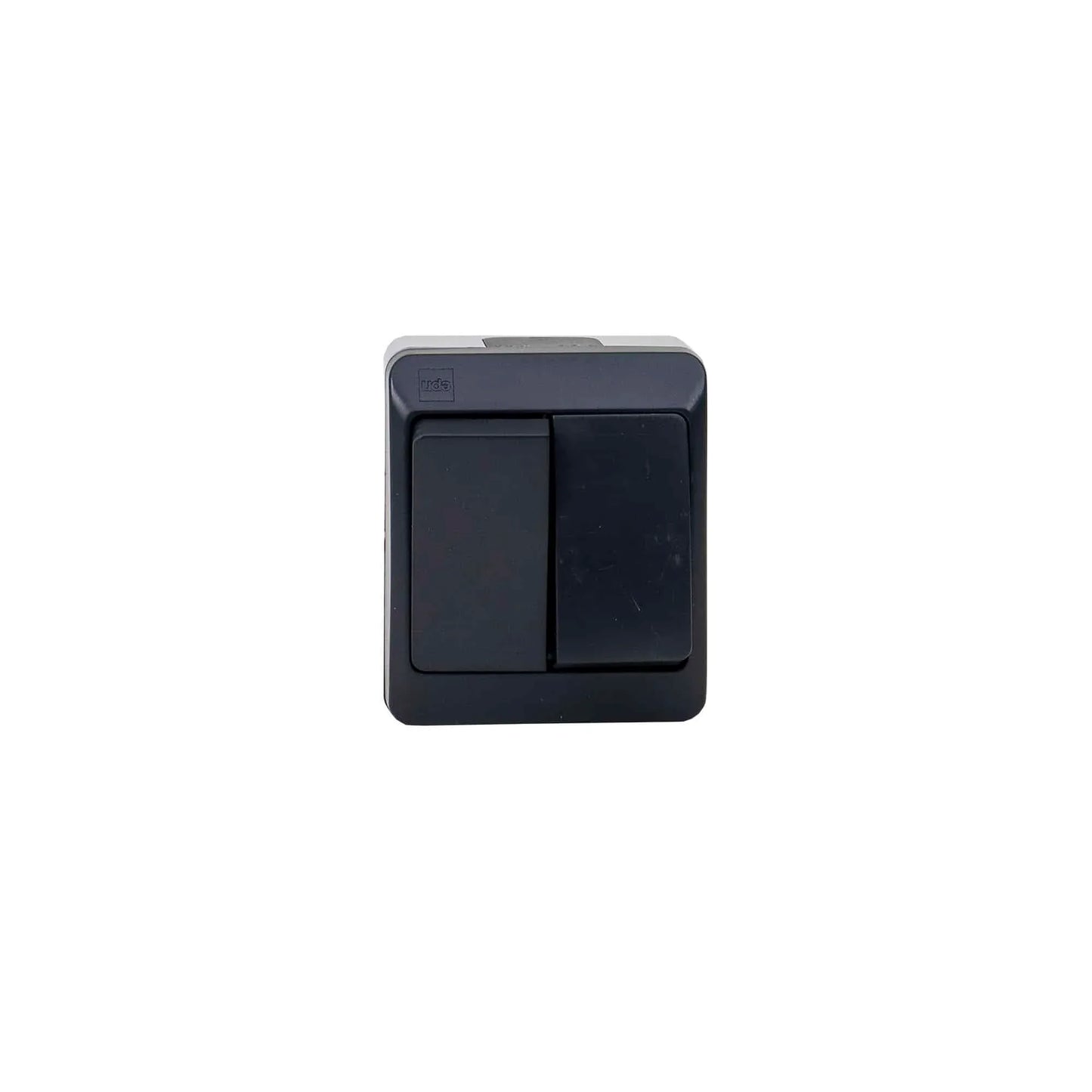 Intrerupator dublu HERMES, alb-negru 10A/250V, IP44/ ELPL-0332-07