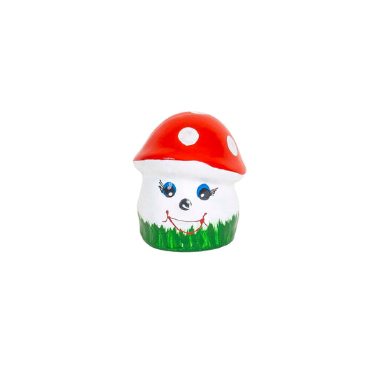 Ciuperca decorativa pentru gradina, din ceramica, mini, inaltime 10cm, latime 8cm / EXT 10152