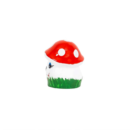 Ciuperca decorativa pentru gradina, din ceramica, mini, inaltime 10cm, latime 8cm / EXT 10152
