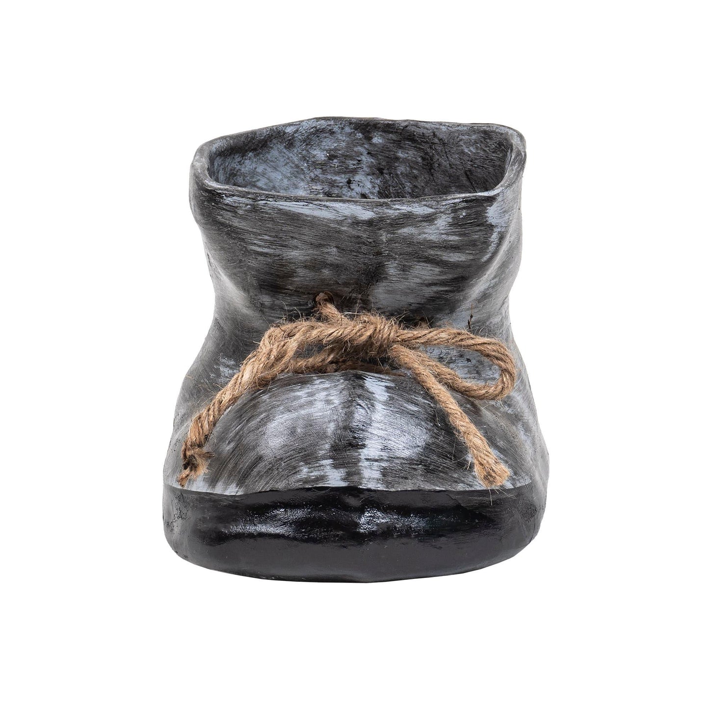 Decoratiune pentru gradina, din ceramica, bocanc mic cu suport pentru flori, inaltime 15cm, lungime 22cm / EXT 10205