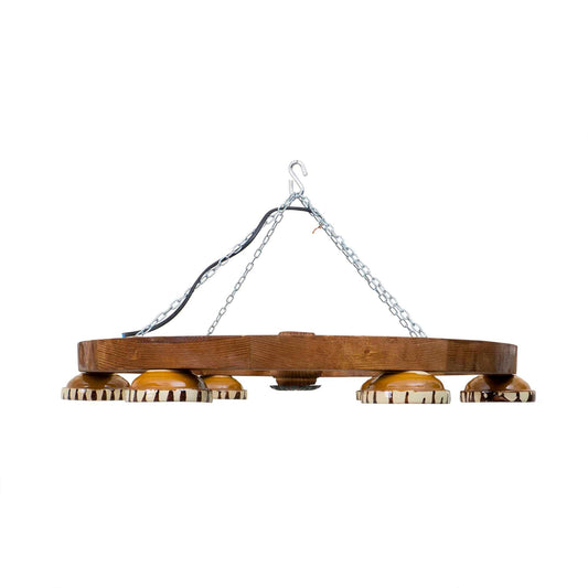 Lustra din lemn cu 6 castroane, diametru 60cm / EXT 10217