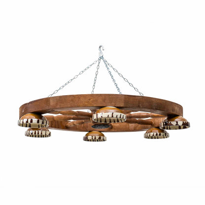 Lustra din lemn cu 6 castroane, diametru 60cm / EXT 10217