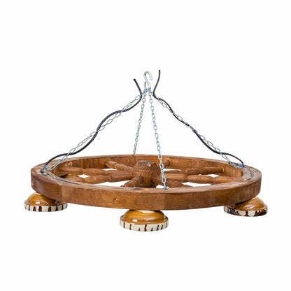 Lustra din lemn cu 6 castroane, diametru 60cm / EXT 10217