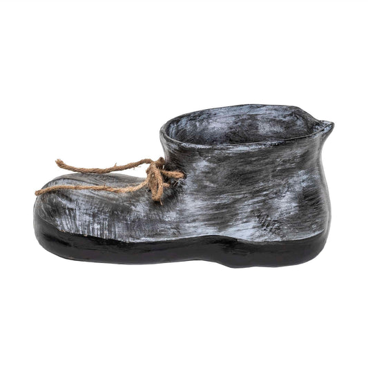 Decoratiune pentru gradina, din ceramica, bocanc mare cu suport pentru flori, inaltime 14.5cm, lungime 32cm / EXT 10218_1