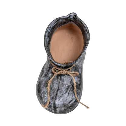 Decoratiune pentru gradina, din ceramica, bocanc mare cu suport pentru flori, inaltime 14.5cm, lungime 32cm / EXT 10218_1