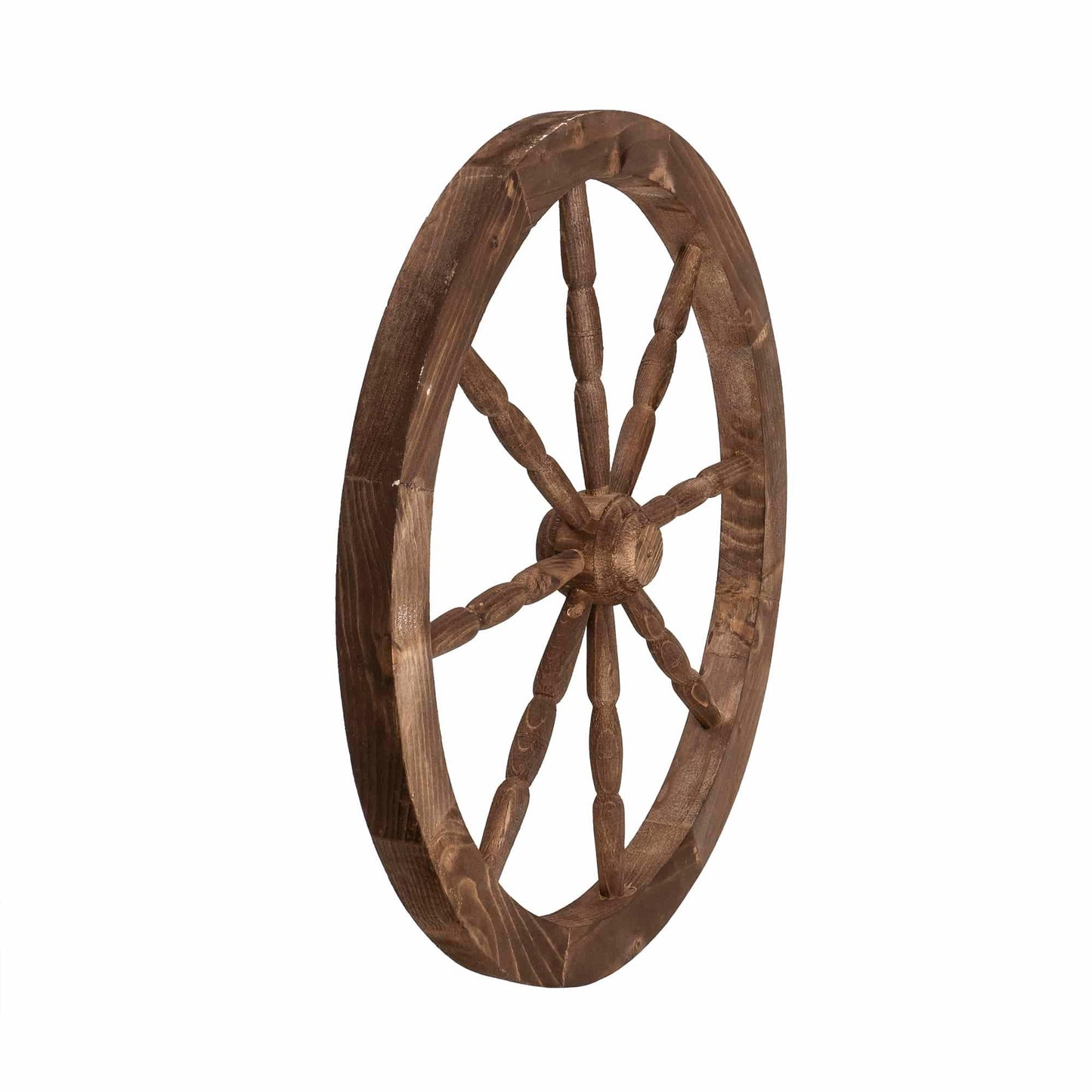 Roata decorativa din lemn, diametru 59 cm, maro / EXT 10231