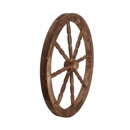 Roata decorativa din lemn, diametru 59 cm, maro / EXT 10231