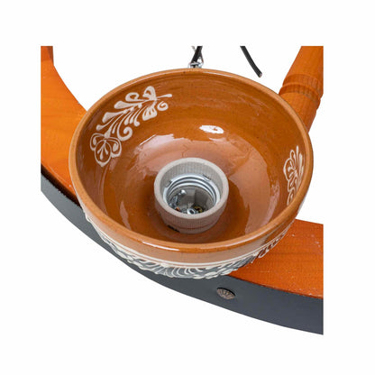 Lustra premium din lemn cu 5 castroane, diametru 59cm, maro Z-TOOLS / EXT 10394