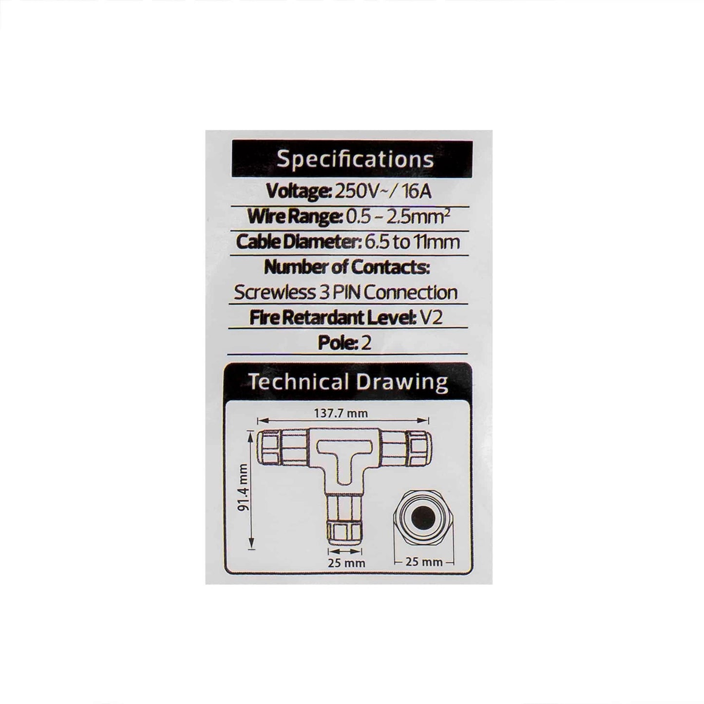 Conector 3 pini WATEPROOF IP68 / EXT 106-004-0002