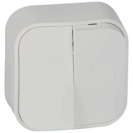 Intrerupator dublu aplicat Horoz, Eva 10A, 250V / EXT 112-001-0003