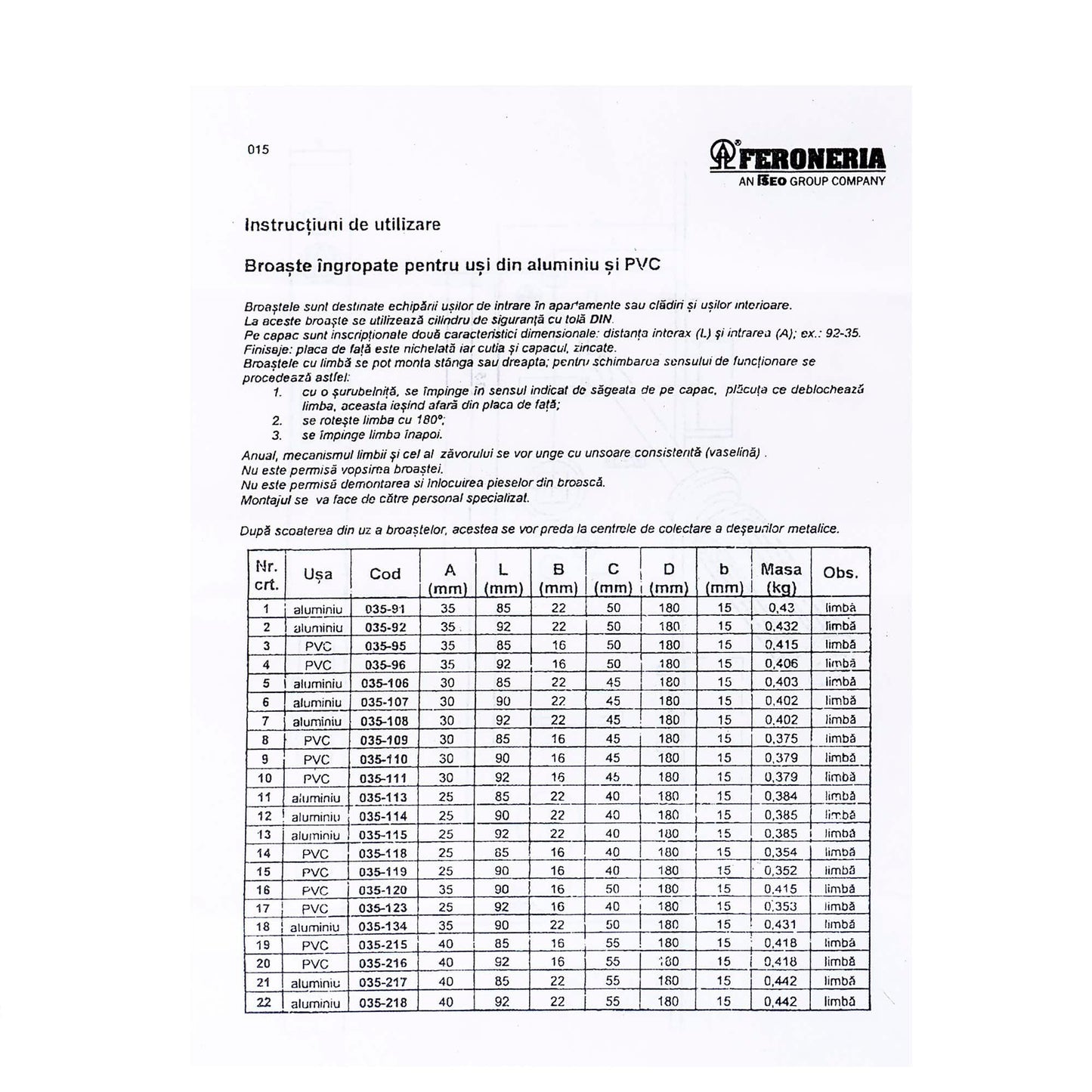 Broasca AL Y 30/90/22D/240 NI+ZI FER+T122 (I20)