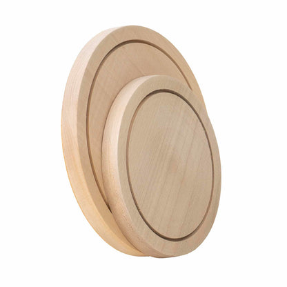 Set 2 bucati tocator rotund din lemn de fag, grosime 2 cm / EXT 6069