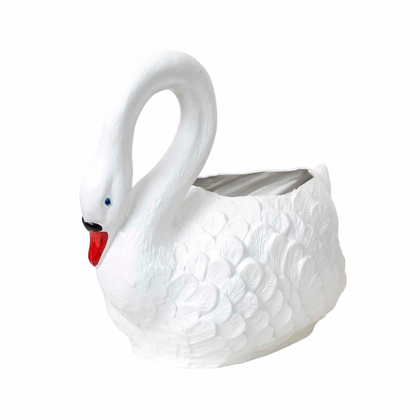 Ghiveci din plastic, model lebada alb, lungime 53cm / EXT 6073