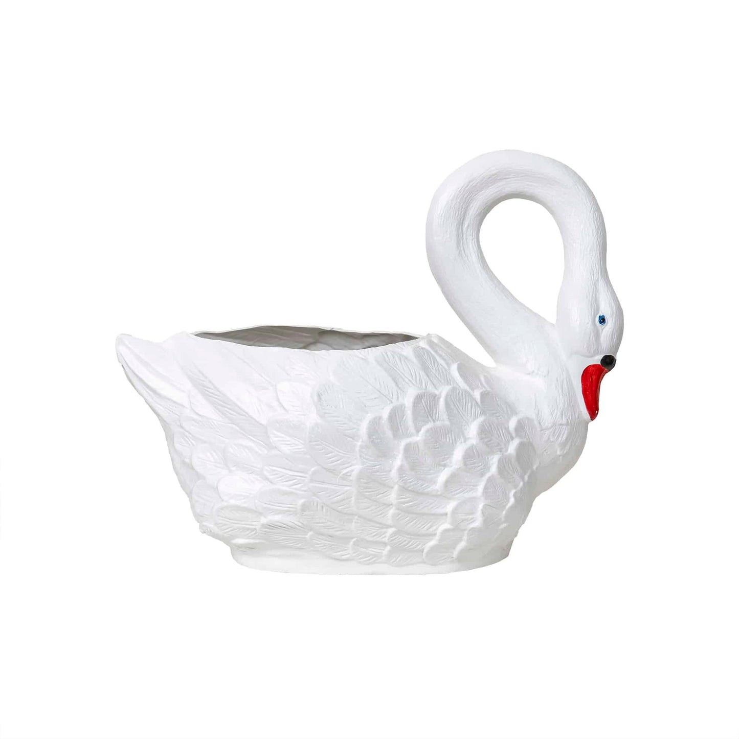 Ghiveci din plastic, model lebada alb, lungime 53cm / EXT 6073