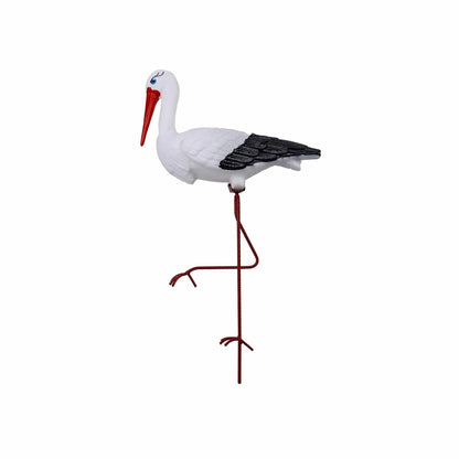 Pachet decor pentru gradina din plastic, flamingo, lebada si barza / EXT 10245