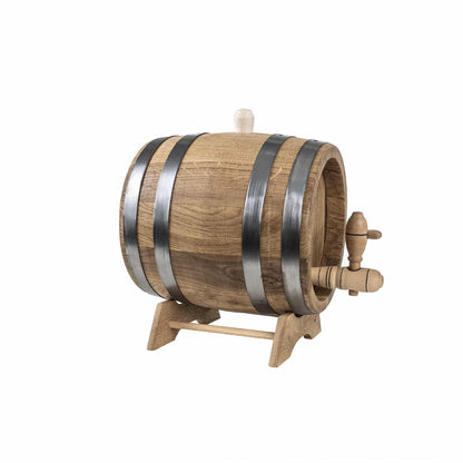 Butoi pentru decor, din lemn masiv de stejar, capacitate 3L / EXT 8059