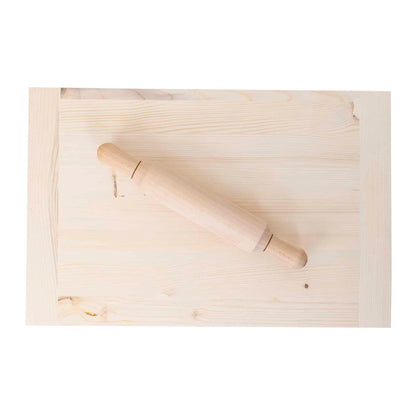 Planseta din lemn pentru modelat aluatul, 30x41cm + sucitor de 30cm / EXT 9869