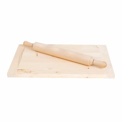Planseta din lemn pentru modelat aluatul, 30x41cm + sucitor de 45cm / EXT 9870