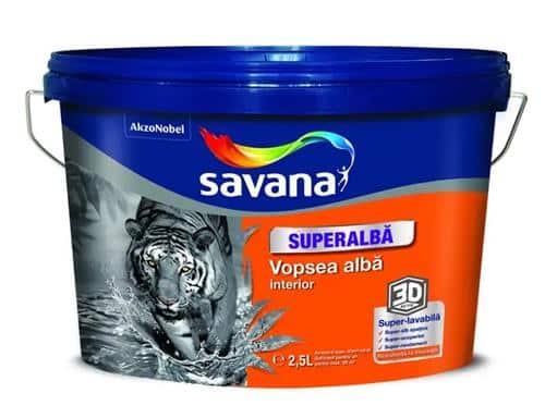 Vopsea lavabilă interior, superalbă, Savana, 2.5L / EXT10005
