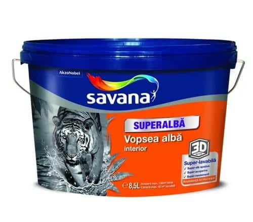Vopsea lavabilă interior, superalbă, 8.5L, Savana, alb / EXT10006