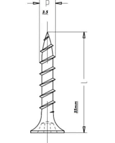 Șurub autofiletant pentru lemn, 3.5×35 mm, FT, zincat, 1000buc / FT-3535