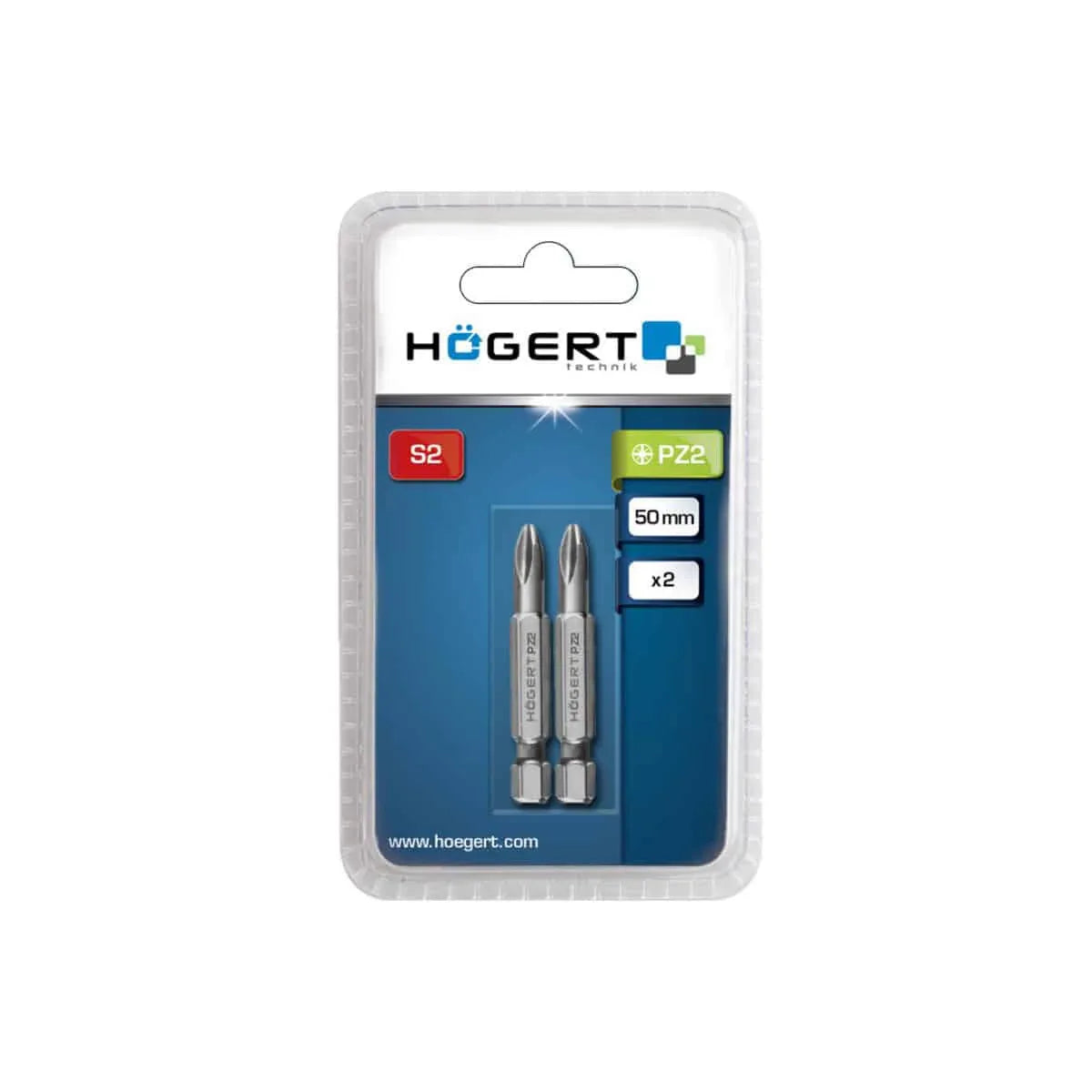 Set 2 bucati, bit-uri pentru surubelnita, PZ2, 50mm HOGERT / HT1S319