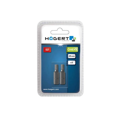 Set 2 bucati, bit-uri pentru surubelnita, HEX H5, 25mm HOGERT / HT1S345