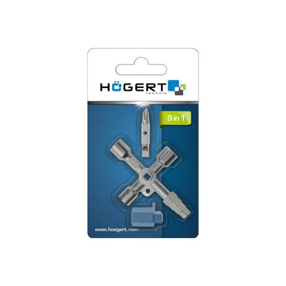 Cheie universala pentru tablouri electrice, cu 9 capete, 85mm HOGERT / HT1W761