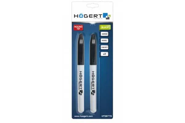 Marker permanent universal, 2 bucati, negru HOGERT / HT3B779