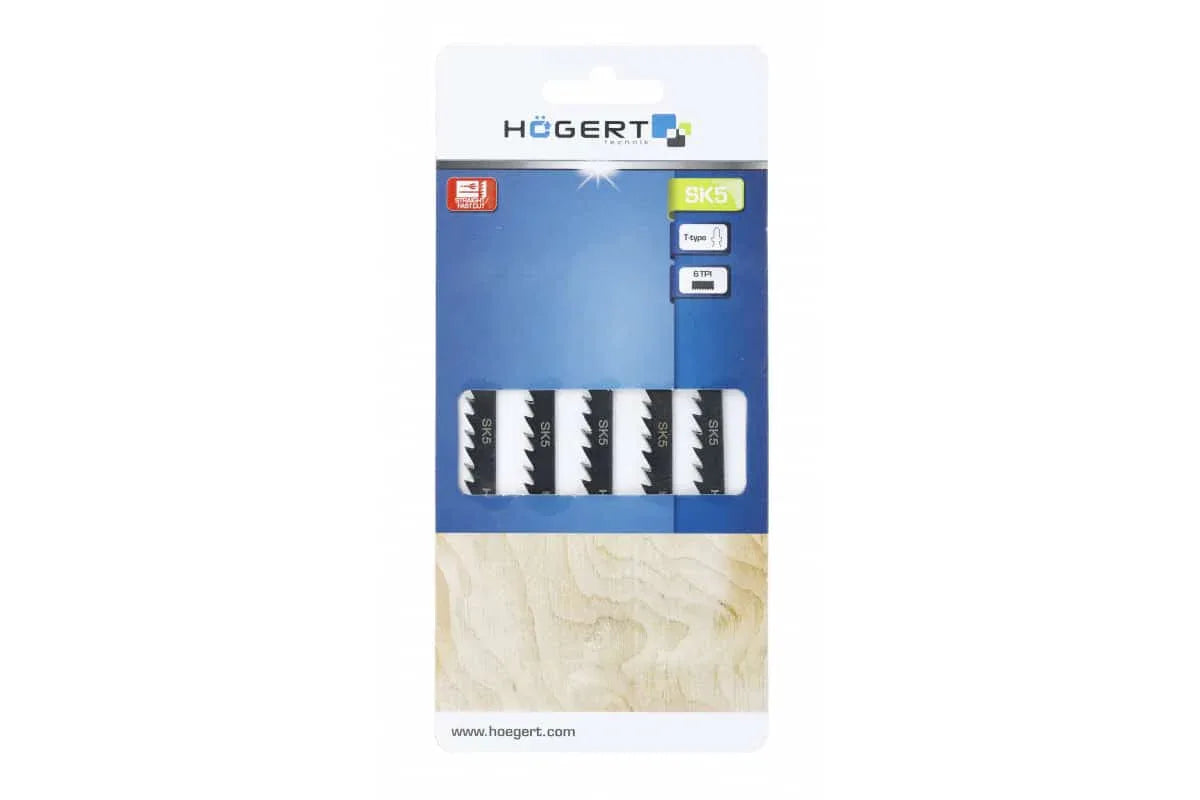 Set 5 bucati lame pentru fierastrau electric, HOGERT 6TPI, 100mm / HT6D651