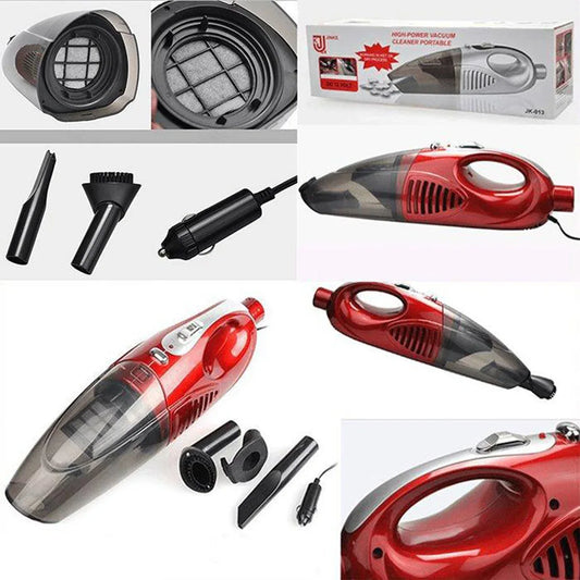 Aspirator auto cu accesorii, filtru praf detasabil, aspirare umeda si uscata, alimentare 12V,  JK-013, Rosu